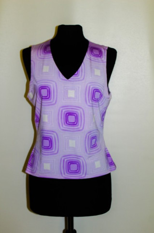 Bluza vintage violet print geometric repro anii '70