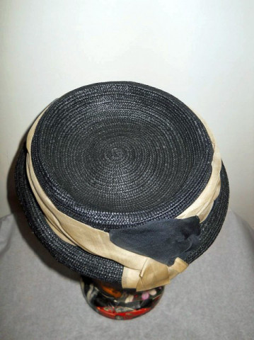 Boater hat "Mode Laurenti - Bologna" perioada edwardiana cca. 1910 - 1915