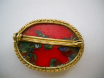 Brosa din portelan pictat perioada edwardiana cca. 1900