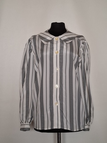 Cămașă retro dungi pied de poule anii ’80 – alb & negru retro