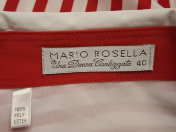 Cămașă retro Mario Rosella anii 80, dungi roșu cu alb - Img 6