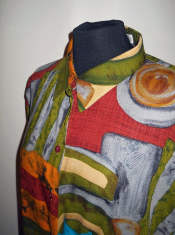Camasa retro print abstract "Christine Laure" anii '80