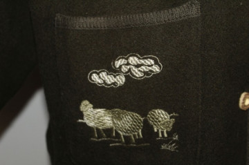 Cardigan tirolez kaki anii '80