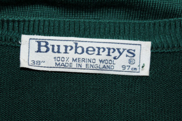 Cardigan verde Burberry anii 80