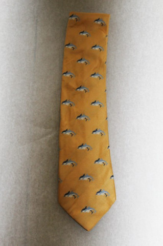 Cravata delfini brodati "Daniels & Korff" anii '80