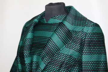 Deux pièces vintage verde cu negru – set rochie & jachetă, anii ’60 - Img 4