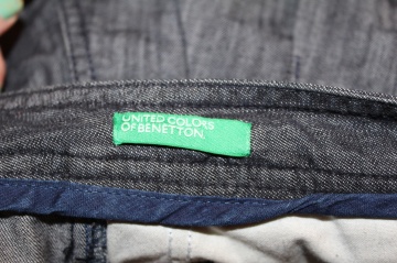 Fustă denim Benetton – anii ’90, bleumarin-indigo, croială structurată - Img 6