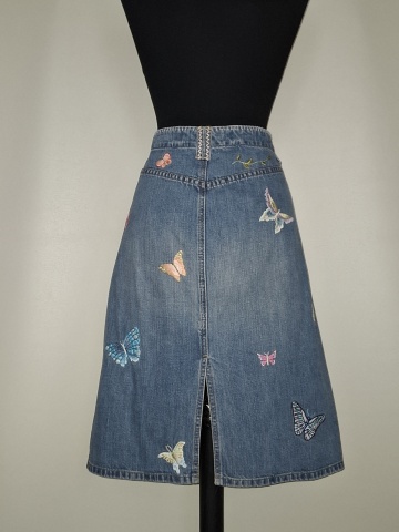 Fustă denim Gap cu broderie fluturi - Img 3