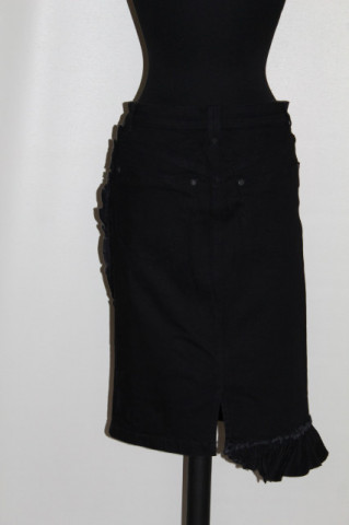Fustă denim negru Diesel – volane cu aer retro casual  - Img 4