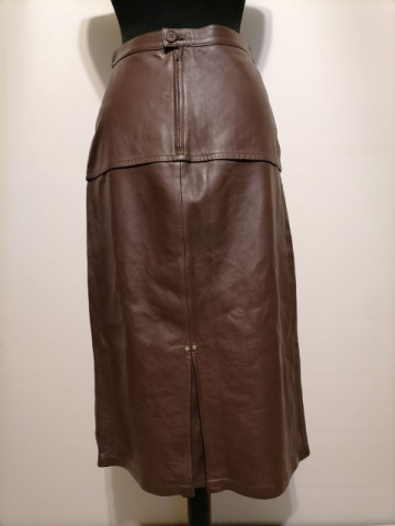 Fustă din piele naturală Blumode anii 80 - Img 3