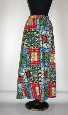 Fustă maxi vintage cu print floral Vera Mont – anii ’70
