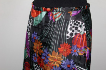 Fustă vintage maxi flori multicolore anii 70
