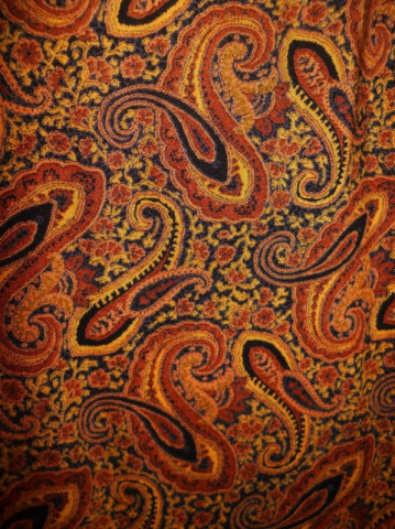 Fusta vintage print paisley maro anii '70 - '80