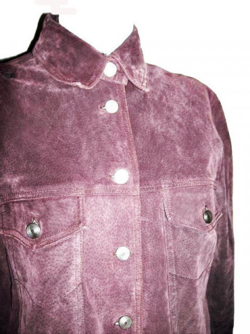 Haina de piele intoarsa violet pruna anii '70