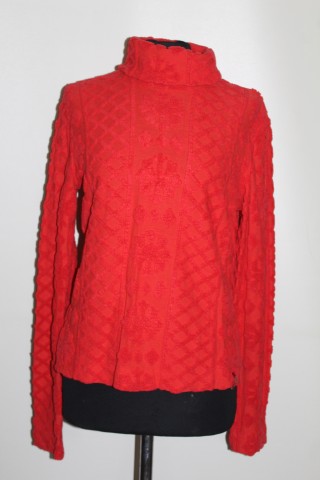 Helancă corai Miss Sixty anii ’90 – tricot geometric, guler turtleneck