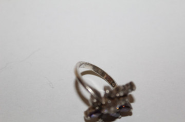Inel vintage cu cristale și ametist – bijoux statement anii ’70 - Img 5