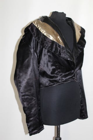 Jachetă retro Bitchic Khan Paris din satin și piele artificială – anii ’80 - Img 5