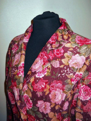 Jacheta retro print floral roz anii '90