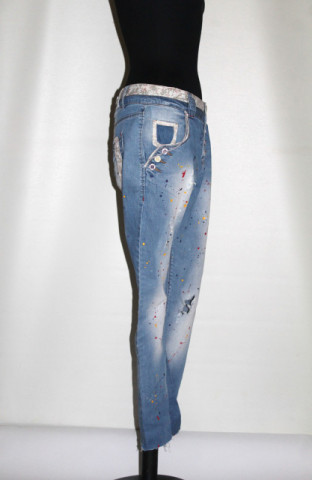 Jeans Tinddo Fashion Style – denim pictat cu rupturi, retro anii ’90 - Img 2