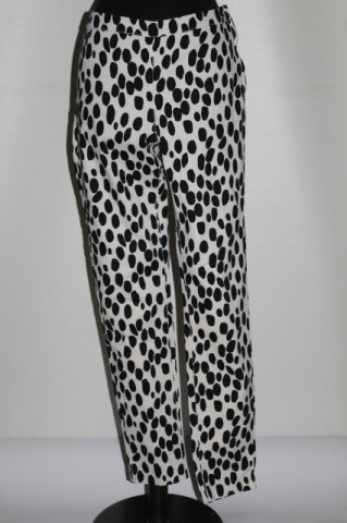 Pantaloni animal print alb cu negru – denim skinny