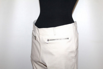 Pantaloni retro Max Trend – anii ’90, crem cu dungi fine - Img 4