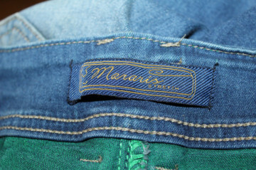 Pantaloni scurți jeans cu aplicații ținte – retro repro anii ’70 - Img 7