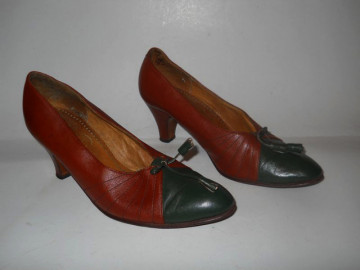 Pantofi maro cu verde anii '60