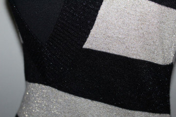 Pulover retro cu dungi negre și aurii – repro anii ’70, look nautic  - Img 6