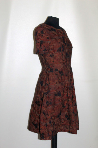 Rochie Altfel Fashion cu print vegetal – retro repro anii ’60 - Img 5