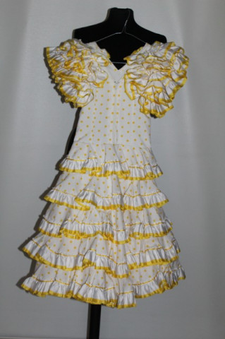 Rochie de flamenco buline galbene "Creacion Roal" anii '70