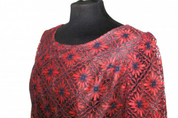 Rochie de ocazie vintage cu flori cărămizii – anii ’50 - Img 5