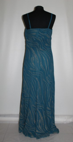 Rochie de seara albastru teal imprimeu auriu anii '90