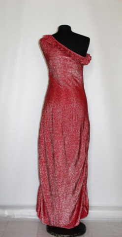 Rochie de seara din lurex rosu anii '70