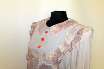 Rochie din pânză topită print pastel anii 80