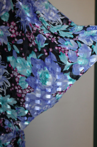 Rochie din voal floral albastru și verde – retro anii ’80 - Img 7
