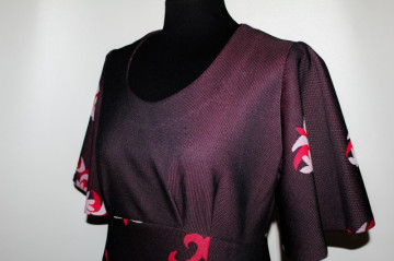 Rochie maxi print vegetal stilizat anii '70