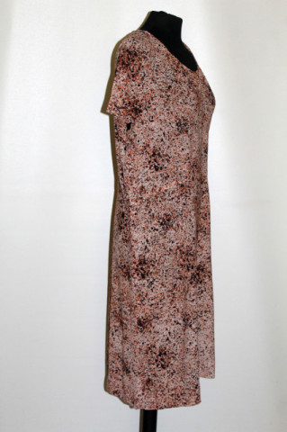 Rochie picățele anii ’60-’70 – buline bej și maro, vintage autentică - Img 4