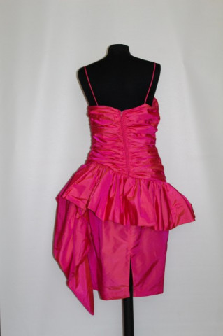 Rochie retro de ocazie shocking pink anii '80