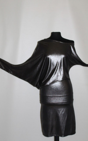 Rochie retro Fervente argintiu metalizat – retro anii ’90 - Img 7