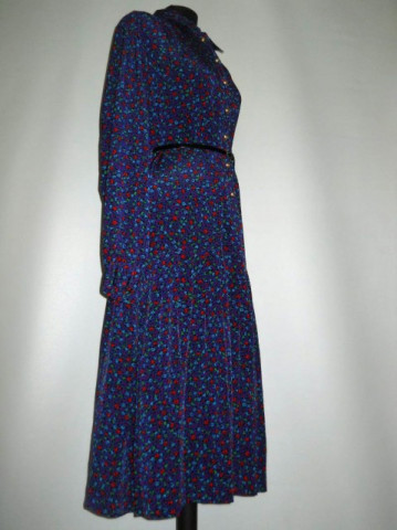 Rochie retro print floral "Marcelle Griffon" anii '80