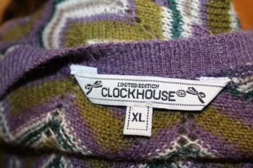 Rochie tricotată ajurată violet-oliv – repro anii ’70, stil retro lejer - Img 7