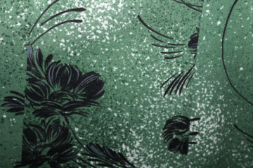 Rochie verde print floral negru anii 70