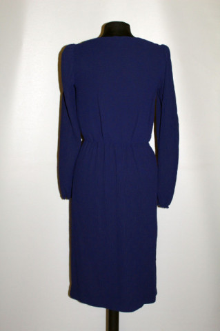 Rochie vintage bleumarin plisată anii 70