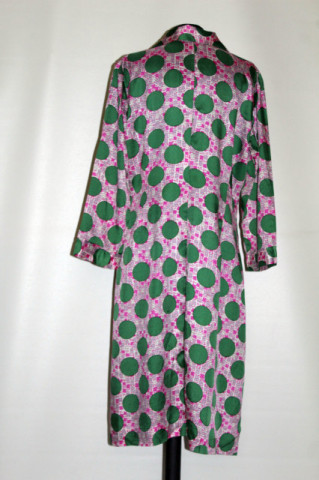 Rochie vintage buline verzi și flori fucsia – anii ’60 - Img 3