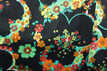 Rochie vintage cu spatele gol – print floral multicolor, anii ’70 - Img 6