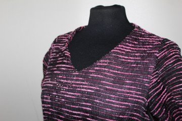 Rochie vintage de ocazie roz și negru anii ’60 – voal și catifea de mătase - Img 6