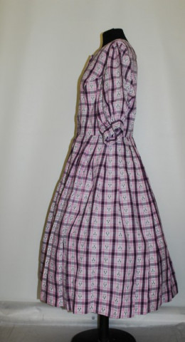 Rochie vintage din gingham roz anii '50