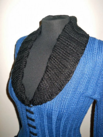 Rochie vintage din lana bicolora anii '70