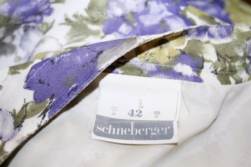 Rochie vintage florală violet-verde Schneberger – anii ’70, croială lejeră - Img 7