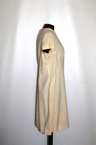 Rochie vintage galben deschis anii ’60 – stofă fină de lână, croială manuală - Img 2